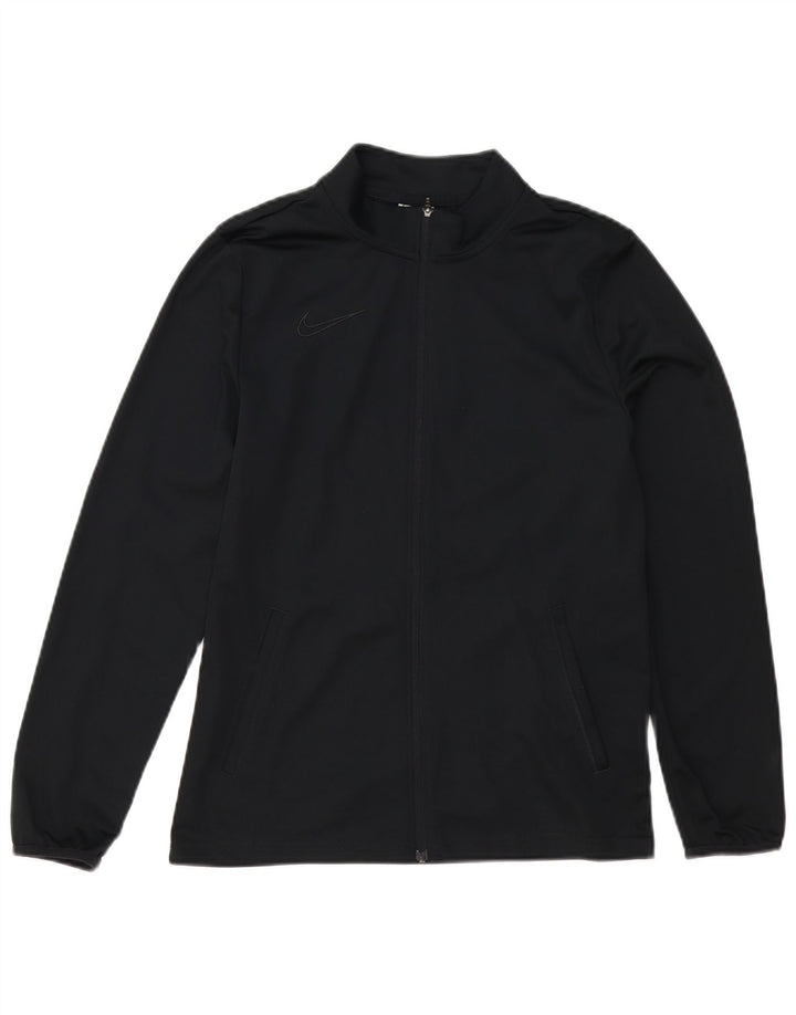 Nike Boys Dri Fit Tracksuit Top Jacket 13-14 Years XL Black Polyester