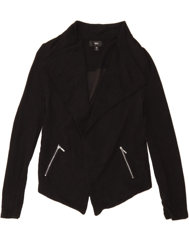 MOSSIMO Womens Open Blazer Jacket UK 14 Medium Black Rayon Vintage Mossimo and Second-Hand Mossimo from Messina Hembry 