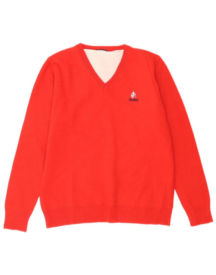 Maglione da uomo con scollo a V Colmar rosso medio in lana merino