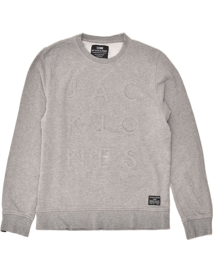 JACK & JONES Mens Graphic Sweatshirt Jumper Medium Grey Cotton | Vintage Jack & Jones | Thrift | Second-Hand Jack & Jones | Used Clothing | Messina Hembry 