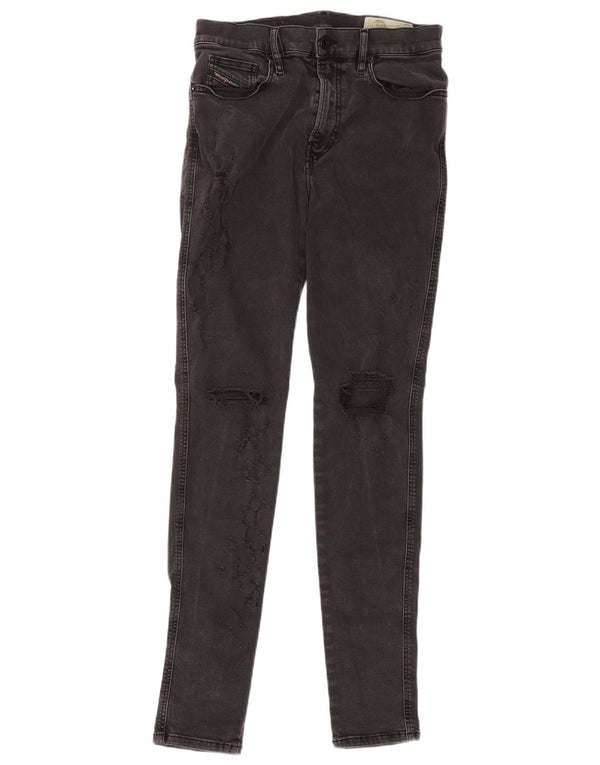 Diesel Damen D-Istort Distressed Super Skinny Jeans W31 L32 Schwarze Baumwolle