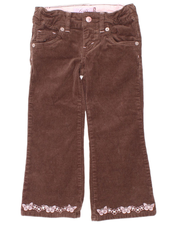 Pantaloni Levi's per ragazze in velluto a coste a gamba larga 3-4 anni W22 L16 in cotone marrone