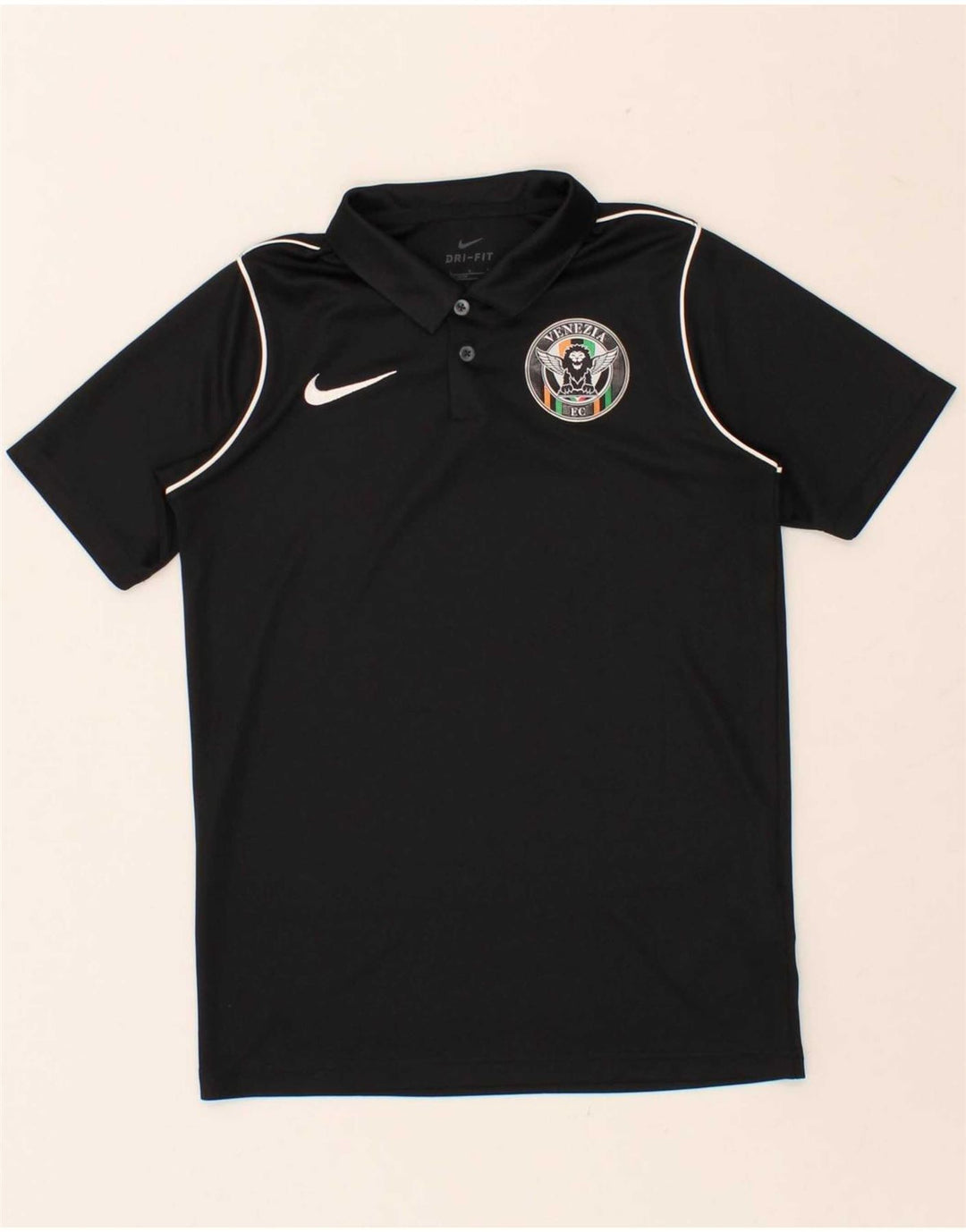 NIKE Boys Dri Fit Polo Shirt 12-13 Years Large Black Polyester Vintage Nike and Second-Hand Nike from Messina Hembry 