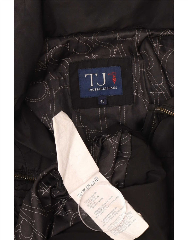 Trussardi Jeans Dame Polstret Frakke IT 40 Small Black Polyester