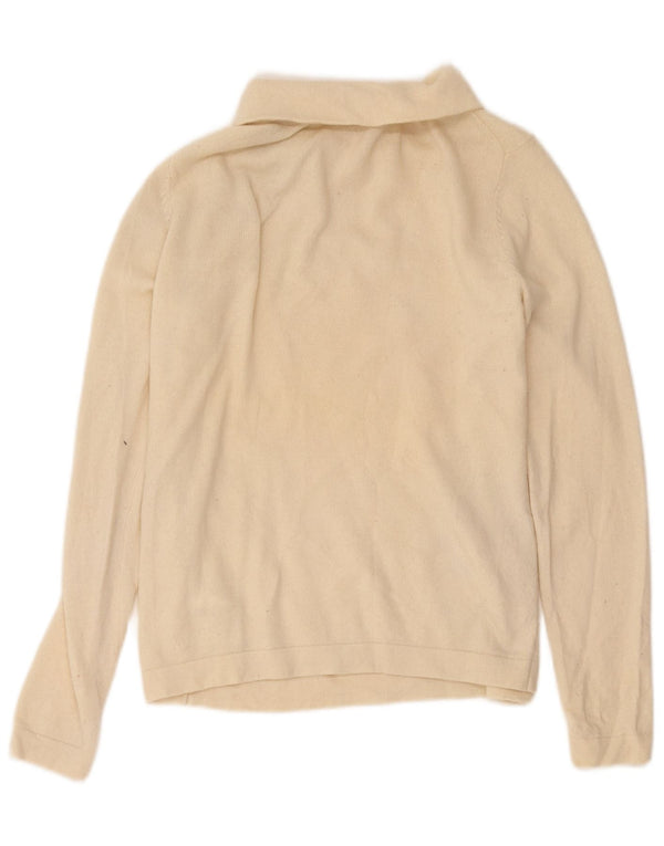 Maglione maglione a collo alto da donna Hobbs UK 14 grande lana beige