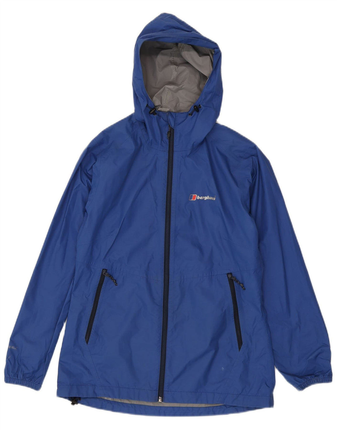 Berghaus Veste de pluie à capuche pour femme UK 8 Small Bleu Polyamide
