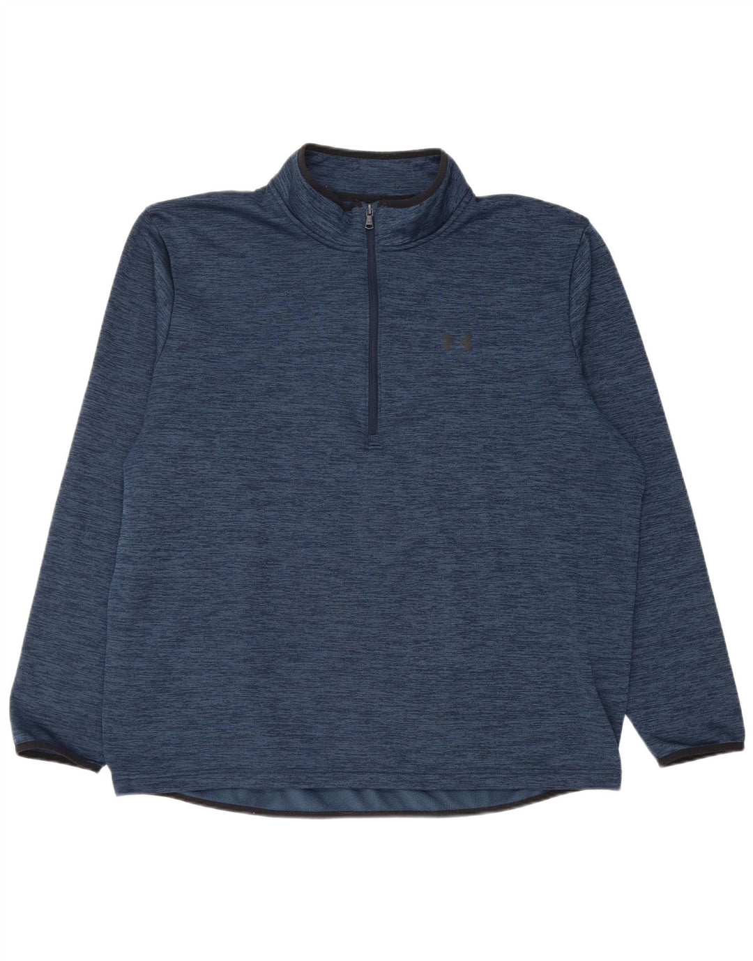 Under Armour Mens Zip Neck Pullover Tracksuit Top 2XL Blue Flecked