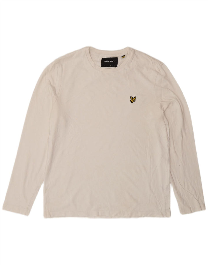 Lyle & Scott Mens Top Long Sleeve Large White Cotton