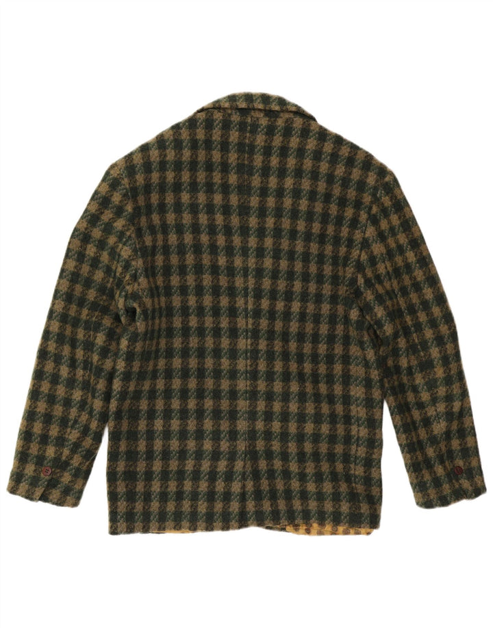 DUK Herre 2 Button Blazer Jacket UK 38 Medium Green Check