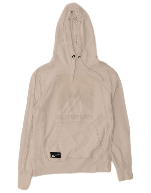 Maglione con cappuccio grafico da uomo Superdry piccolo in cotone bianco
