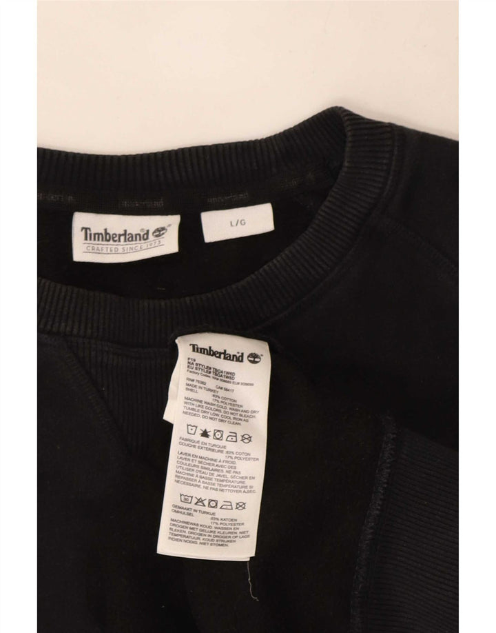 Timberland Mens Sweatshirt Jumper Large Black Cotton