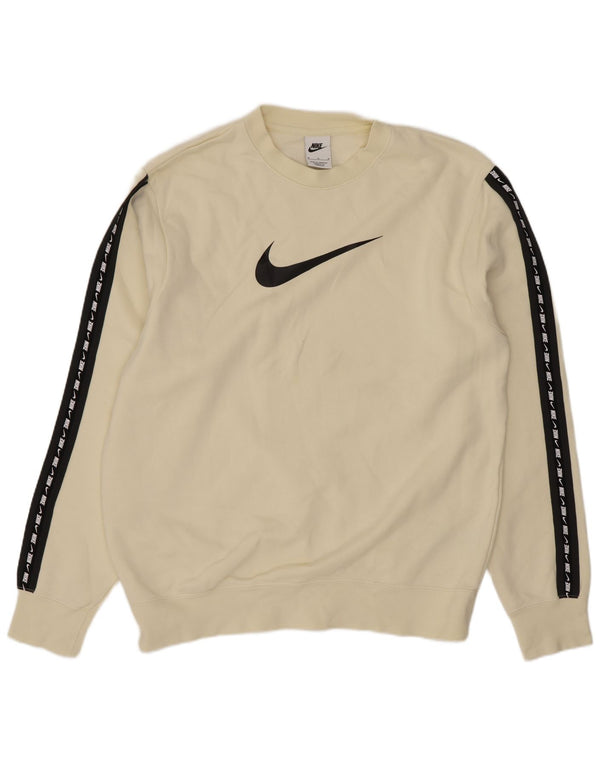 Nike Herre grafisk sweatshirt Jumper Medium Off White Colourblock Bomuld