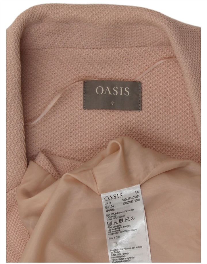 Oasis Womens Longline Waistcoat UK 8 Small  Pink Polyester
