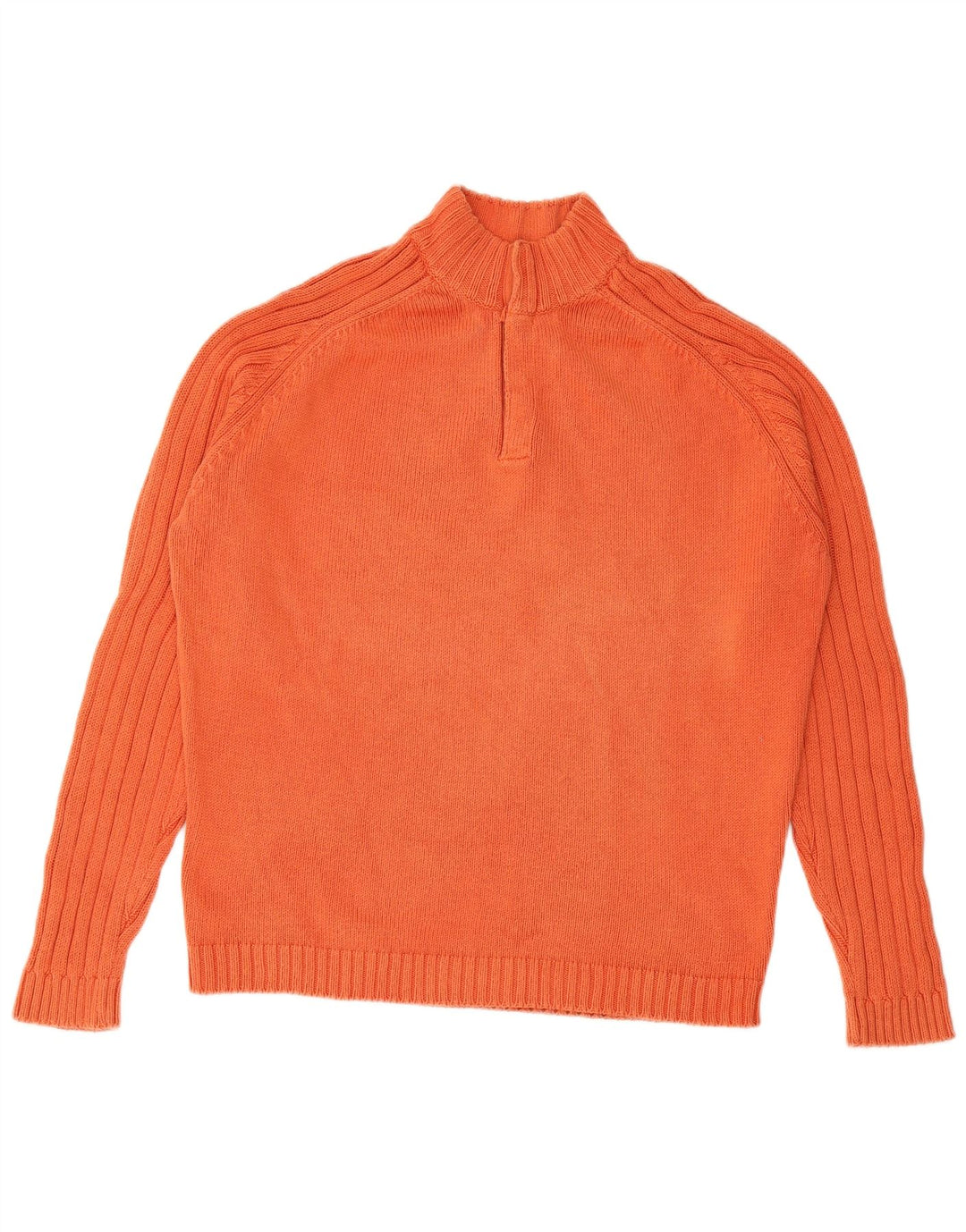 MASSIMO DUTTI Maglione da uomo con collo a bottoni grande cotone arancione