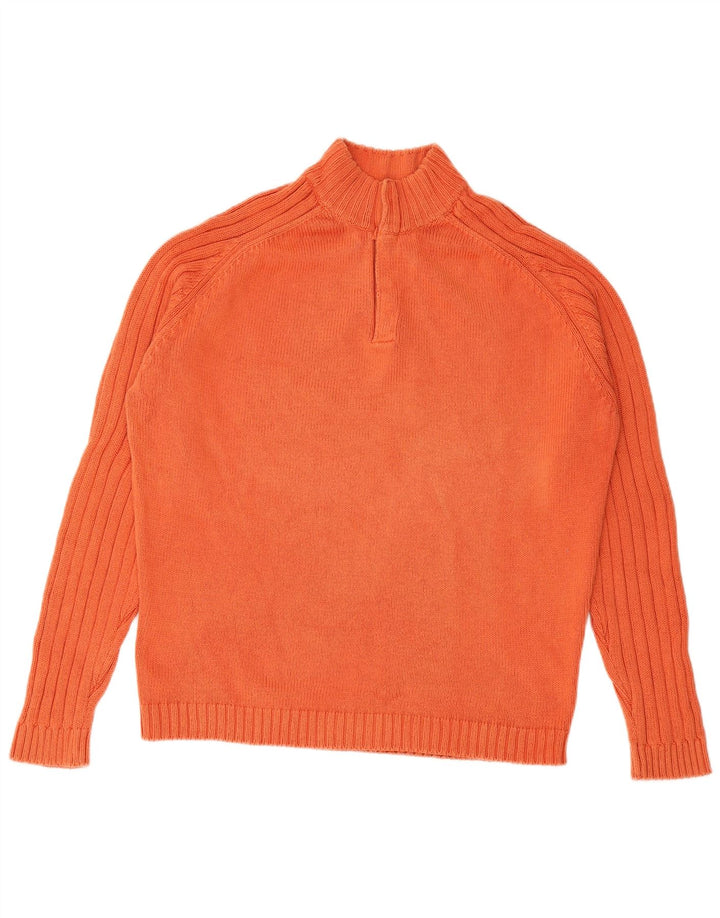 MASSIMO DUTTI Maglione da uomo con collo a bottoni grande cotone arancione