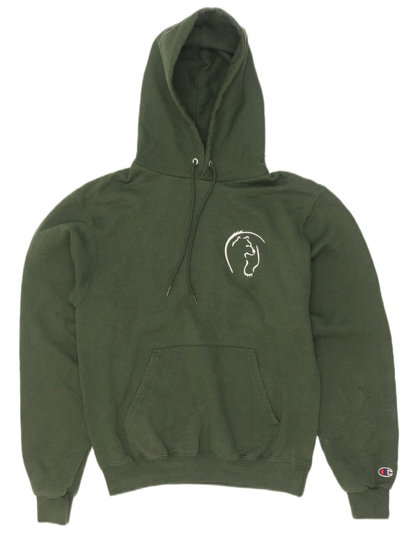 Jumper masculino com capuz gráfico Champion pequeno algodão verde