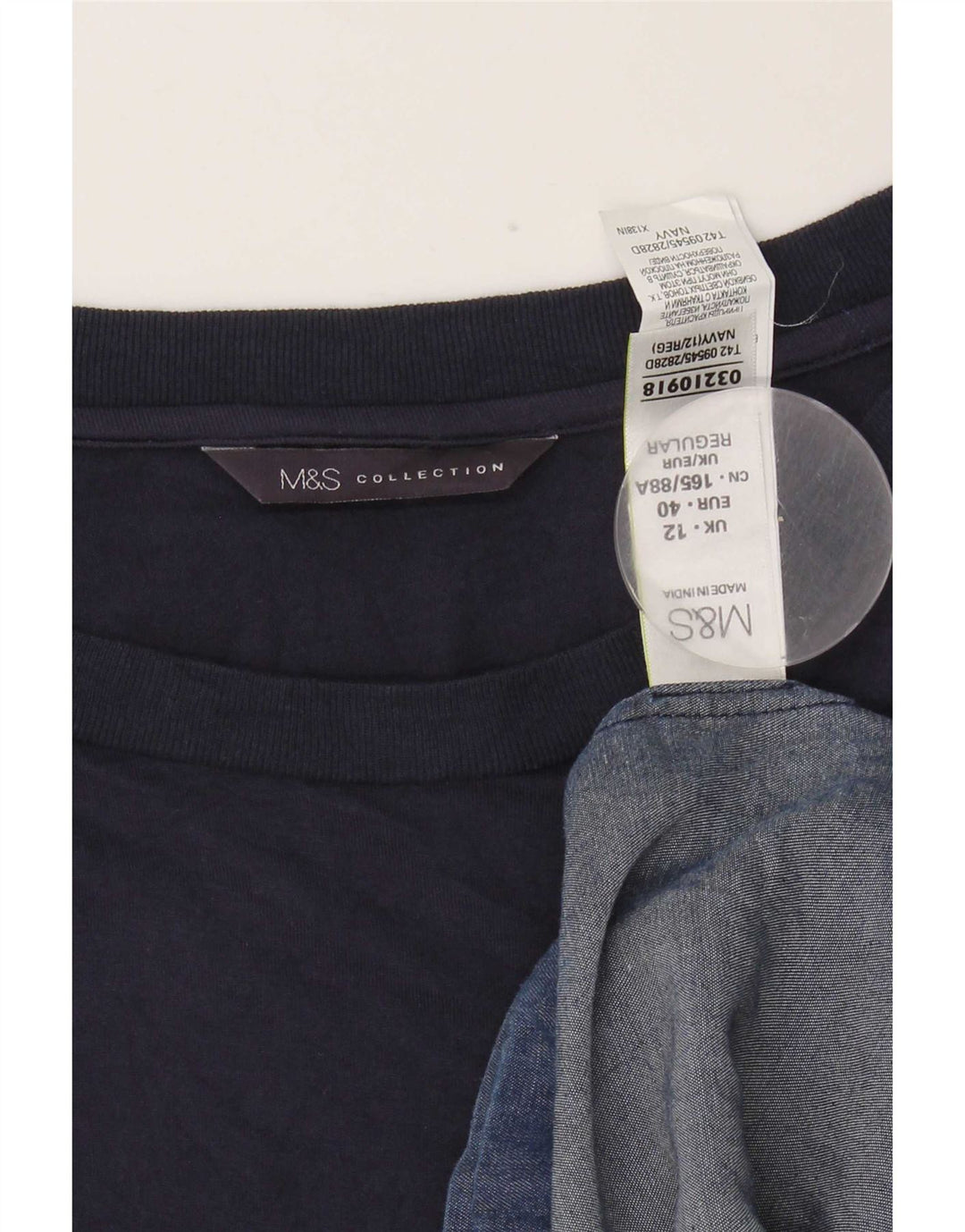 Marks & Spencer Γυναικείο Βασικό Φόρεμα UK 12 Medium Navy Blue Lyocell
