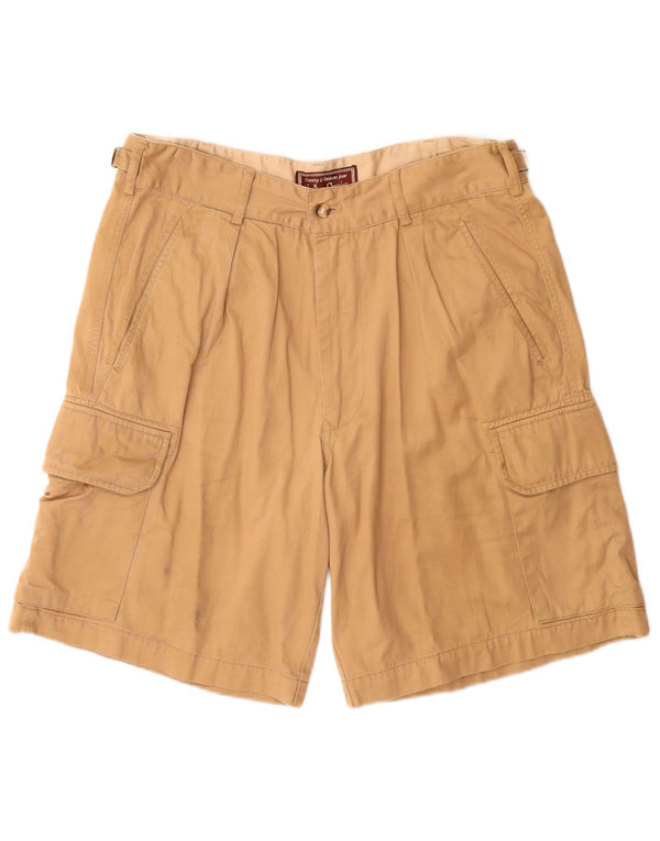Marlboro Classics Mens Pegged Cargo Shorts EU 52 XL W32  Beige Cotton