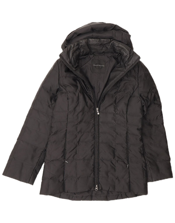 Sergio Tacchini Damen Wattierte Jacke mit Kapuze UK 6 XS Schwarz Polyamid