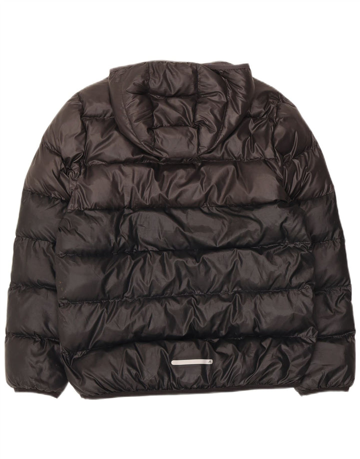Adidas Boys Hooded Padded Jacket 13-14 Years Black Colourblock Polyester