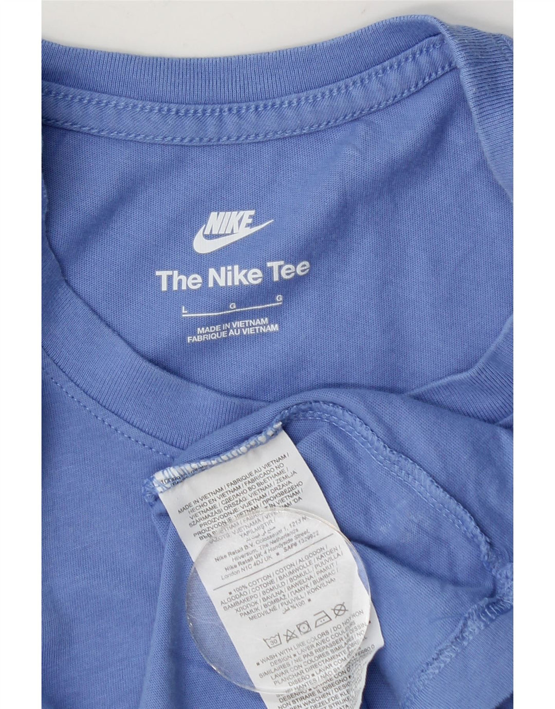 Nike Mens T-Shirt Top Large Blue Cotton