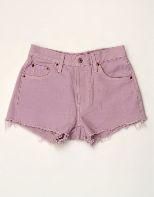 Женские джинсовые шорты Levi's 501 с высокой талией W25 XS, фиолетовые, хлопок