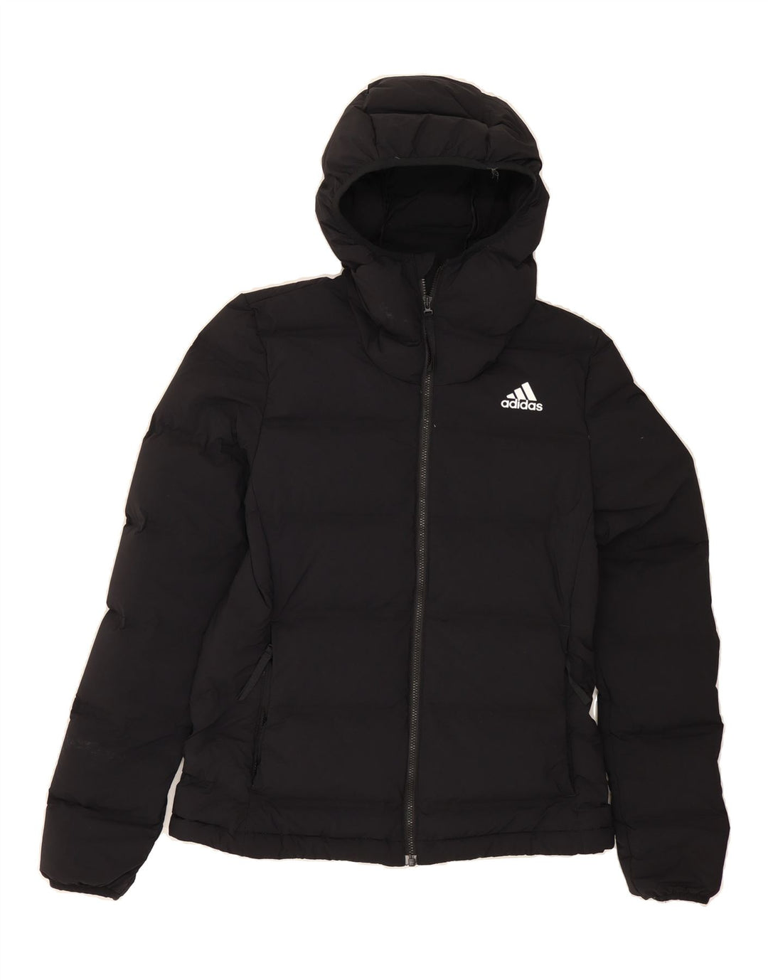 ADIDAS Womens Hooded Padded Jacket UK 2 2XS Black Polyamide Vintage Adidas and Second-Hand Adidas from Messina Hembry 