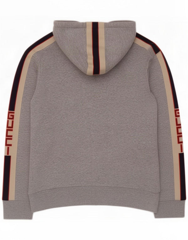 Gucci grafisk hættetrøje med lynlås til kvinder UK 10 Small Grey Colourblock Sports