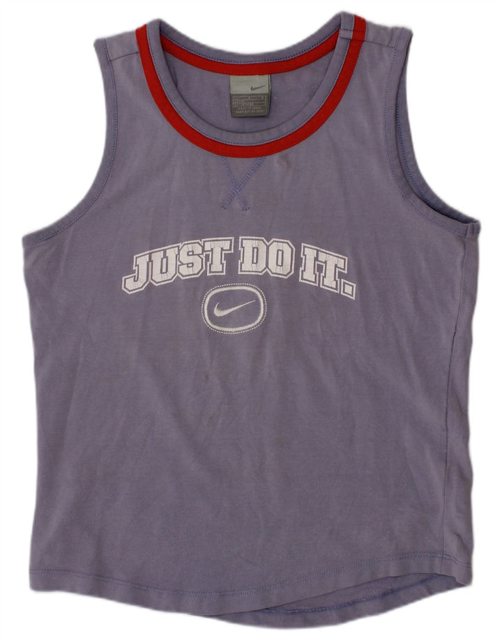 NIKE Boys Graphic Vest Top 12-13 Years Large Navy Blue