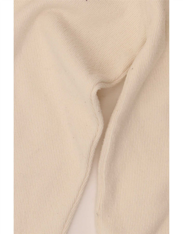 Zara Pull ras du cou pour femme UK 14 Medium Blanc Polyester