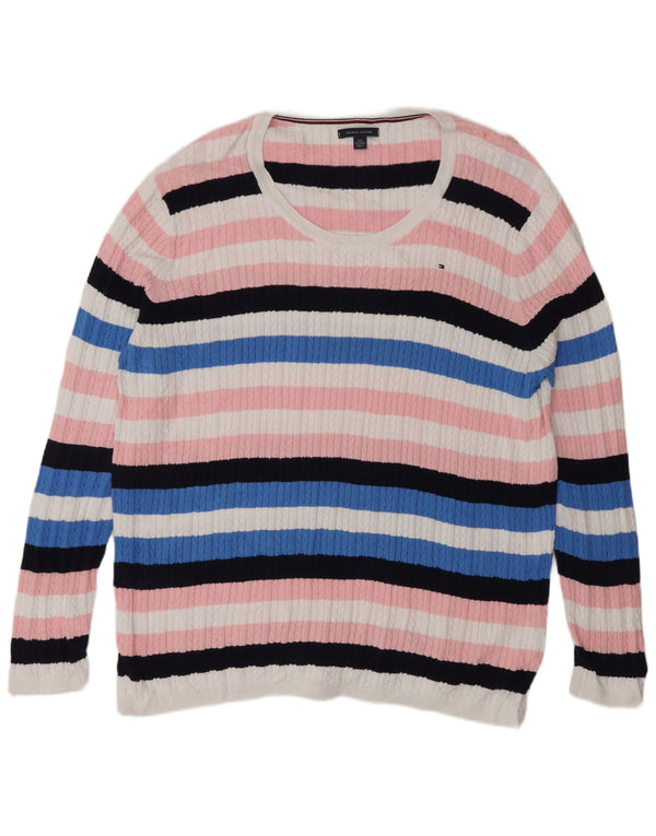 Tommy Hilfiger Mens Boat Neck Jumper Sweater 2XL Multicoloured Classic