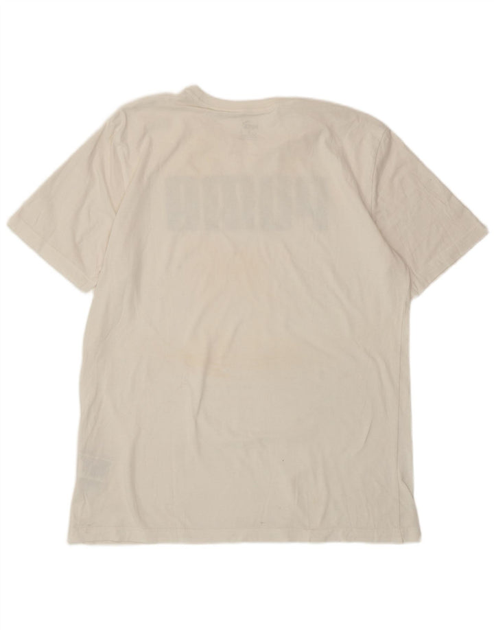 PUMA Herren Grafik-T-Shirt-Oberteil aus mittelweißer Baumwolle