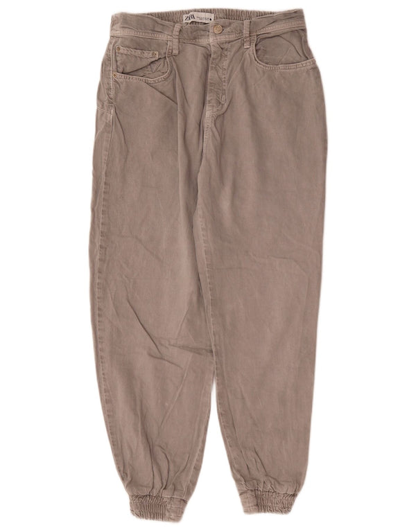 Zara Damen Jogger Tapered Jeans Medium W28 L26 Grau Baumwolle