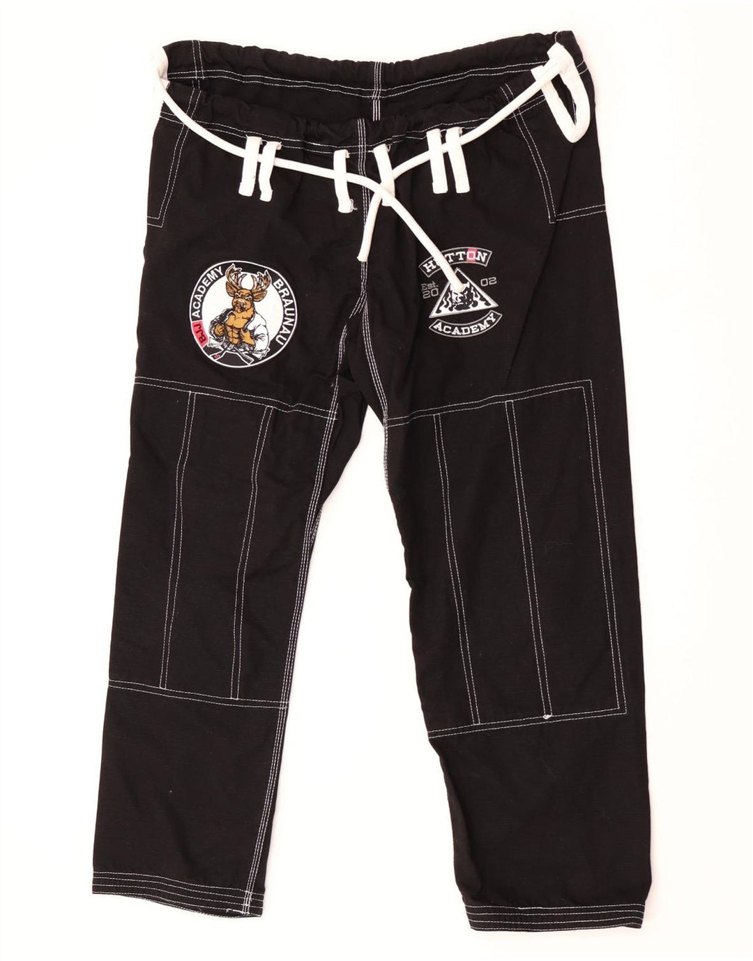 Vintage Mens Graphic Tracksuit Trousers Large  Black Cotton