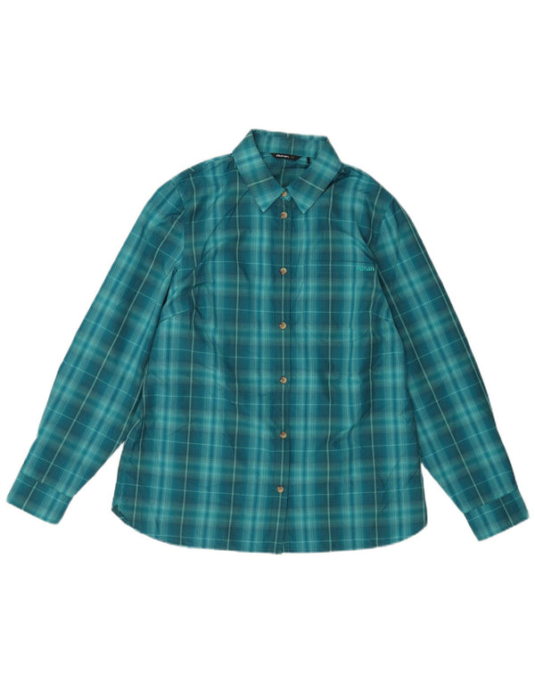 Camicia da donna Rohan UK 12 Poliestere a quadri blu medio