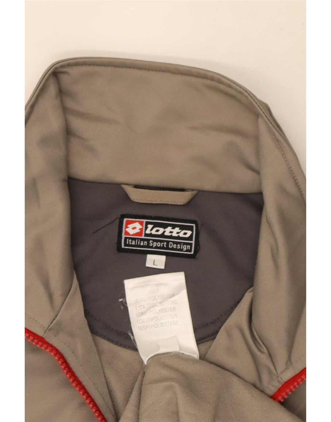 Lotto Mens Tracksuit Top Jacket Large Grey Polyester