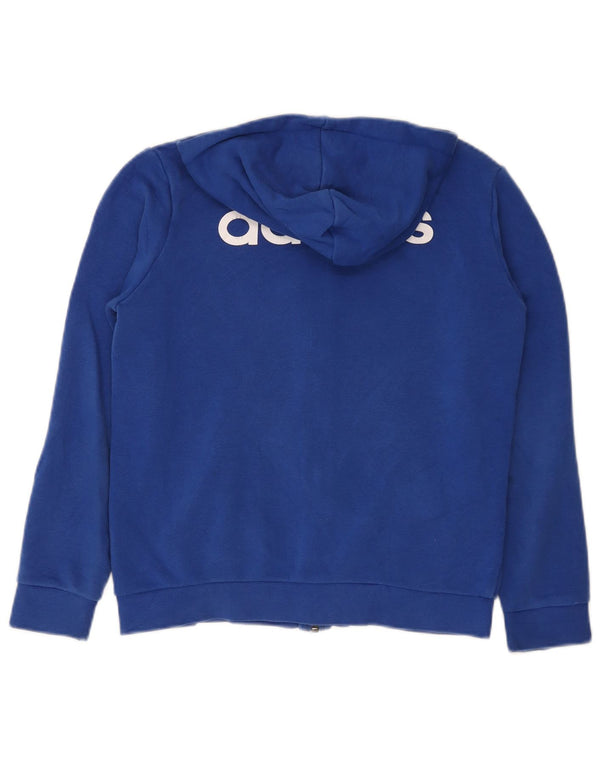 Adidas Boys Zip Hoodie Sweater 11-12 Years Blue Cotton