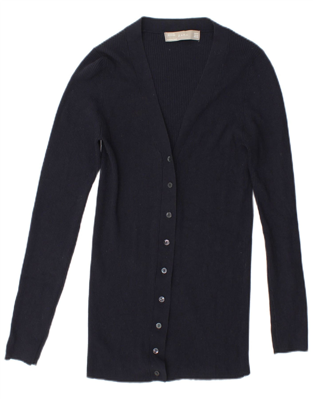 Zara Womens Cardigan Sweater UK 14 Medium Navy Blue