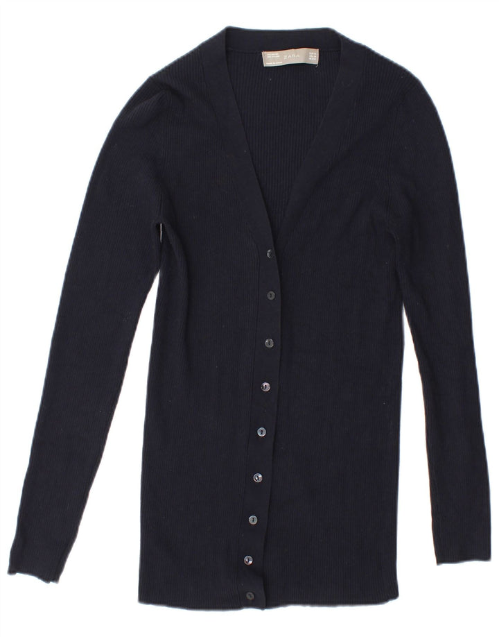 Zara Womens Cardigan Sweater UK 14 Medium Navy Blue