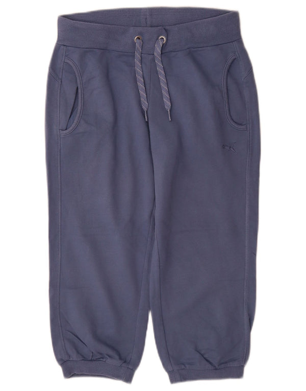 Puma Pantalon de survêtement Capri pour femme UK 8 Small Bleu marine Coton