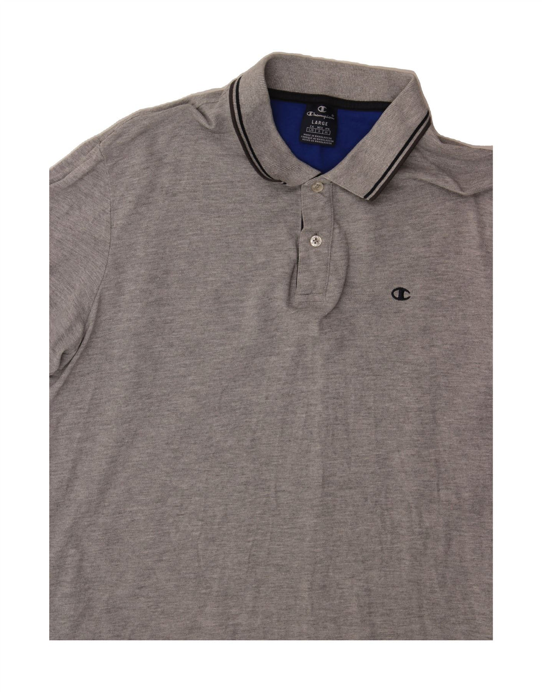 CHAMPION Mens Polo Shirt Large Grey Cotton Vintage Champion and Second-Hand Champion from Messina Hembry 