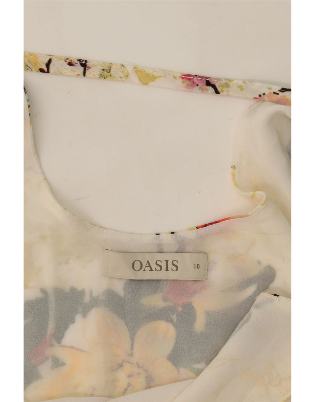 OASIS Womens Sleeveless Blouse Top UK 10 Small White Floral Polyester Vintage Oasis and Second-Hand Oasis from Messina Hembry 
