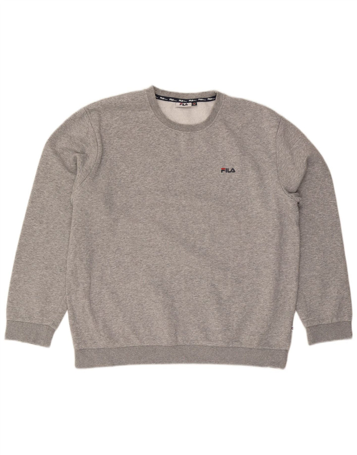 Fila Mens Sweatshirt Jumper 2XL Grey Flecked Cotton