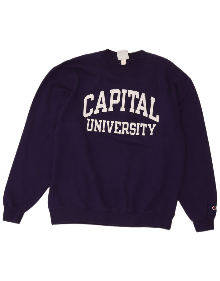 Champion Mens Graphic Sweatshirt Jumper Large Purple