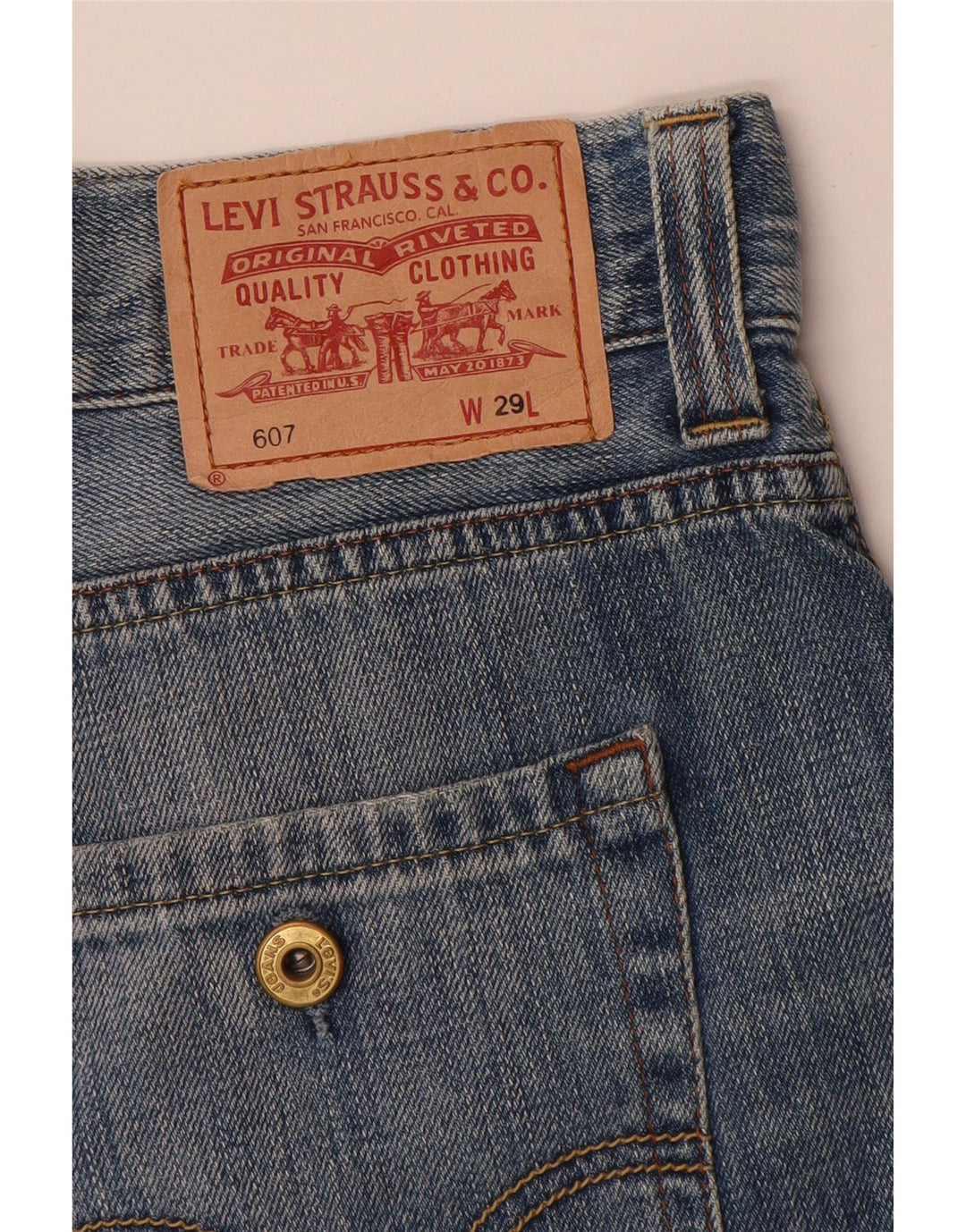 Levi's Womens 607 Denim Shorts W29 Medium Blue Cotton