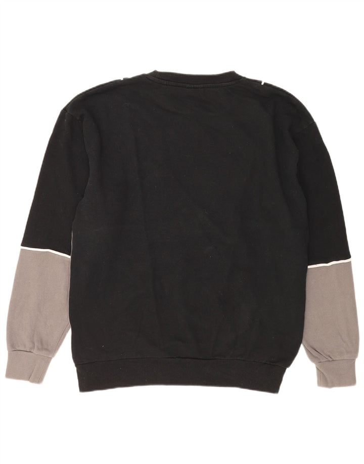 Fila Mens Graphic Sweatshirt Jumper Medium Black Colourblock Cotton