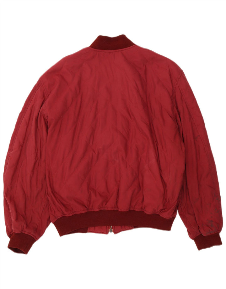 Casucci Mens Loose Fit Bomber Jacket UK 36 Small Red Colourblock Polyester