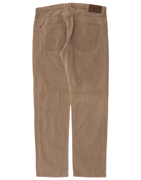 Massimo Dutti Mens Straight Casual Trousers EU 46 XL W36 L32 Grey Cotton