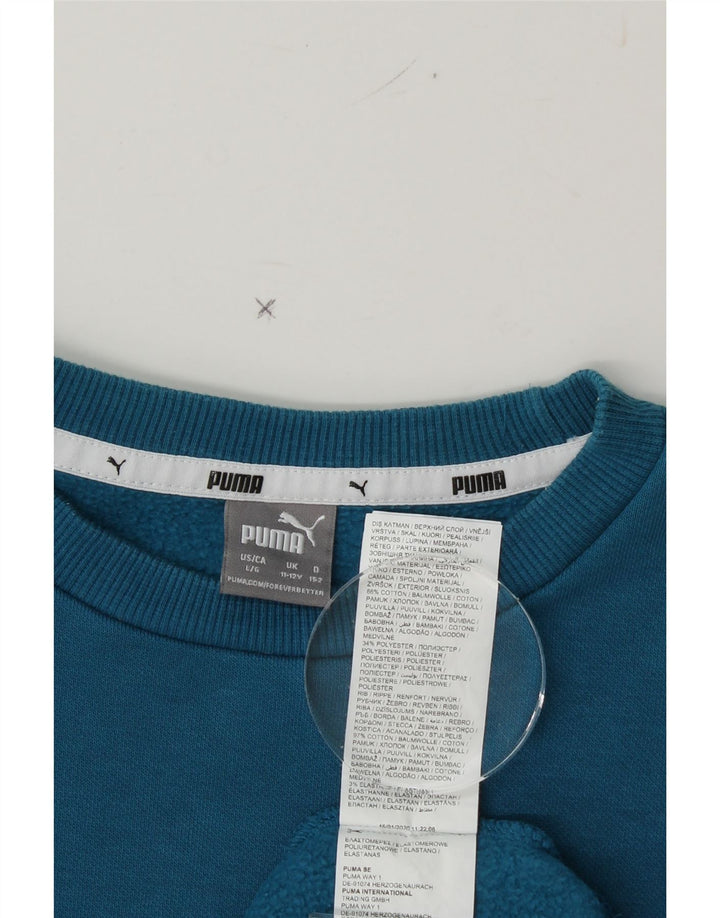 PUMA Boys Graphic Sweatshirt Jumper 11-12 Years  Blue Vintage Puma and Second-Hand Puma from Messina Hembry 