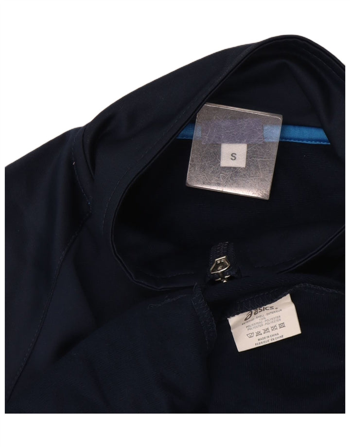 Asics Mens Tracksuit Top Jacket Small Navy Blue Polyester